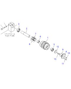 Carrier Roller Assembly 208-30-00520 2083000520 for Komatsu Excavator PC400-7 PC400LC-7