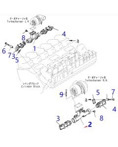 Komatsu SAA12V140E Engine Manifold L.H 6215-11-5182 6215115182