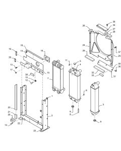 Water Radiator YT05P00028F1 Compatible with Kobelco 75SR ACERA Excavator